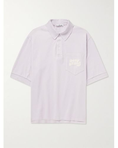 Acne Studios Logo-embroidered Cotton-piqué Polo Shirt - Pink