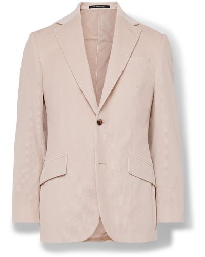 Richard James Slim-fit Unstructured Cotton-corduroy Suit Jacket - Natural