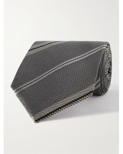 Tom Ford Krawatte aus Seide mit Streifen - Grau