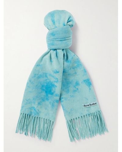 Acne Studios Sciarpa in lana tie-dye con frange Canada - Blu