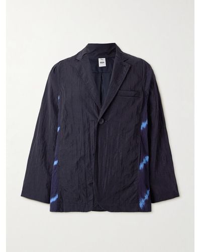 Blue Blue Japan Blazer in nylon con inserti tie-dye - Blu
