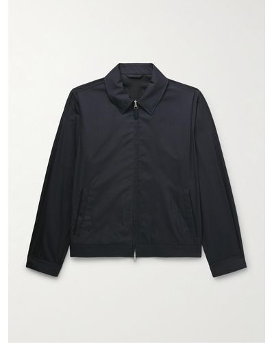 Dunhill Wool And Mulberry Silk-blend Blouson Jacket - Blue