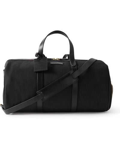 Polo Ralph Lauren Leather-trimmed Canvas Weekend Bag - Black