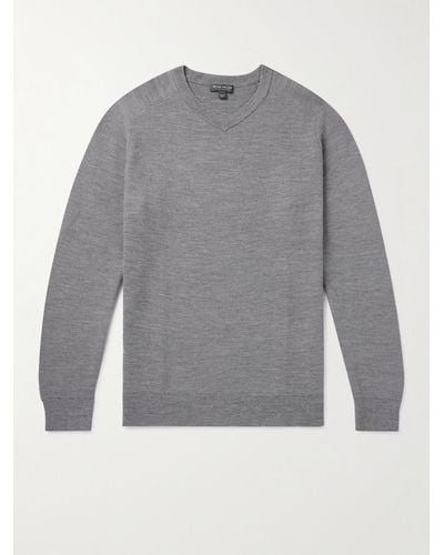 Peter Millar Dover Honeycomb-knit Merino Wool Jumper - Grey