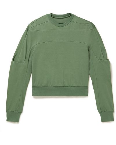 Rick Owens Geth Paneled Cotton-jersey Sweatshirt - Green