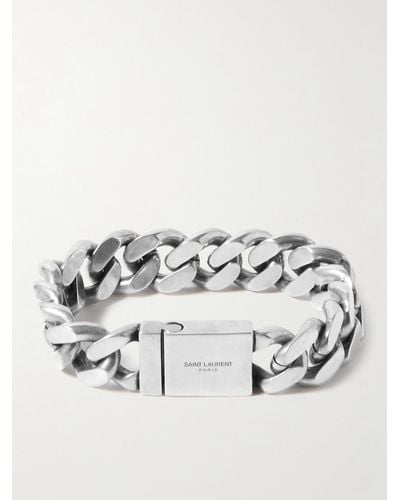 Saint Laurent Silberfarbenes Armband - Mettallic