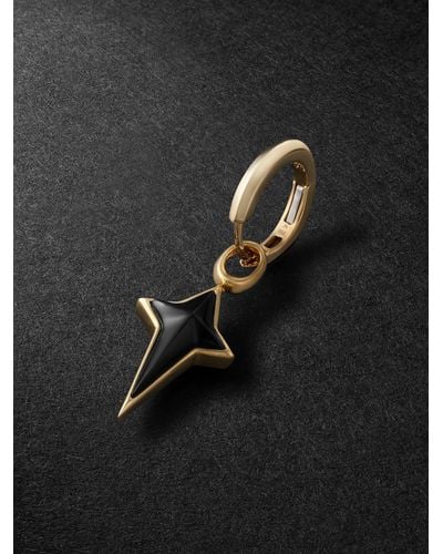 Stephen Webster New Cross 18-karat Gold Onyx Single Hoop Earring - Black
