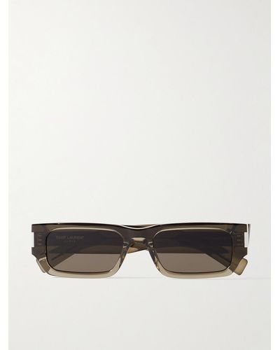 Saint Laurent New Wave Sonnenbrille mit rechteckigem Rahmen aus Azetat - Weiß