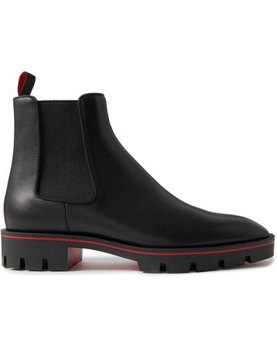 Christian Louboutin Alpinosol Leather Chelsea Boots - Black