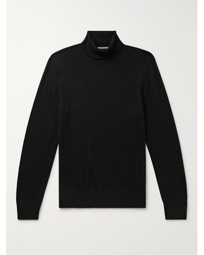 Club Monaco Slim-fit Merino Wool Rollneck Sweater - Black