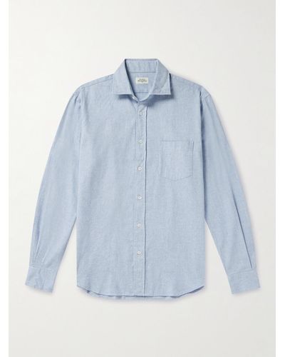 Hartford Paul Cotton-flannel Shirt - Blue