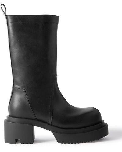 Rick Owens Platform Leather Boots - Black