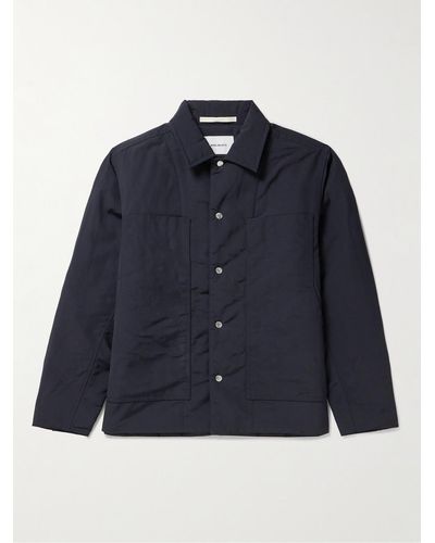 Norse Projects Pelle Padded Waxed Shell Jacket - Blue