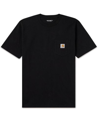 Carhartt Logo-appliquéd Cotton-jersey T-shirt - Black