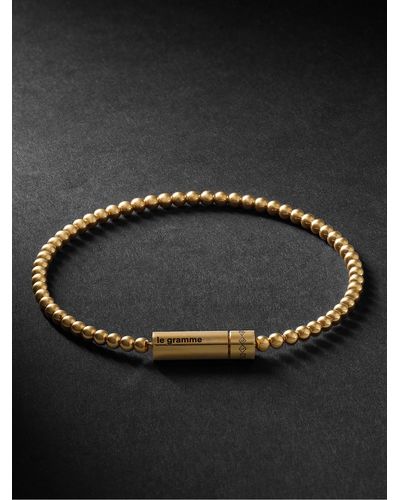 Le Gramme Le 15 18-Karat Gold Beaded Bracelet - Nero