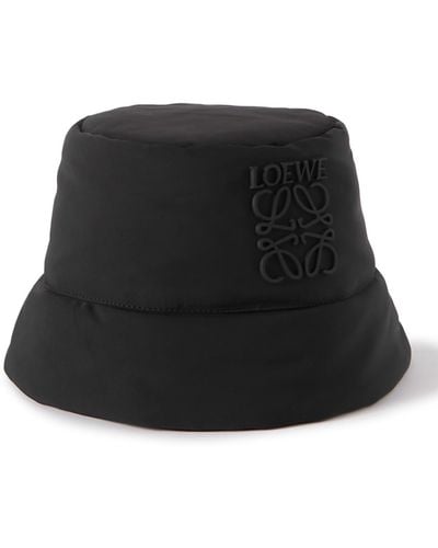 Loewe Logo-appliquéd Padded Nylon Bucket Hat - Black