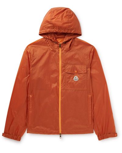 Moncler Samakar Logo-appliquéd Shell Hooded Jacket - Orange