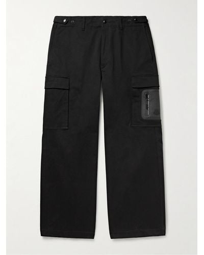 Moncler Cotton-Blend Twill Cargo Trousers - Nero