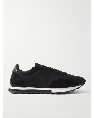 The Row Owen Leather- And Suede-trimmed Nylon Sneakers - Black
