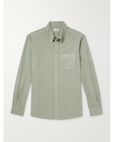 Altea Camicia in misto lyocell e cotone con collo button-down Ivy - Verde