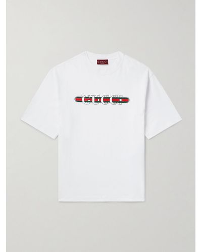 Gucci Logo-print Cotton-jersey T-shirt - White