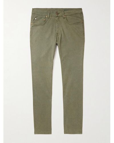 Boglioli Straight-leg Cotton-blend Trousers - Green