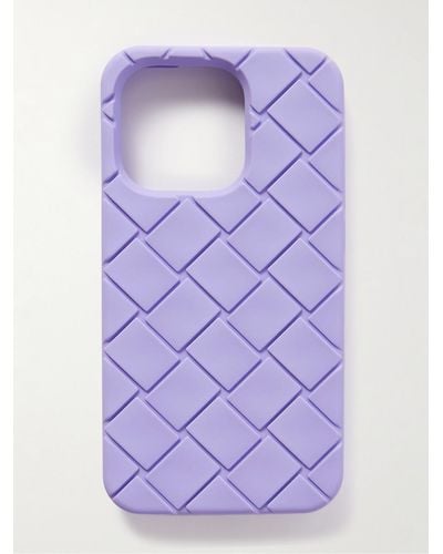 Bottega Veneta Intrecciato Rubber Iphone 14 Pro Case - Purple