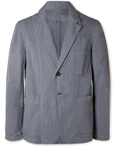 MR P. Garment-dyed Cotton-blend Twill Blazer - Gray