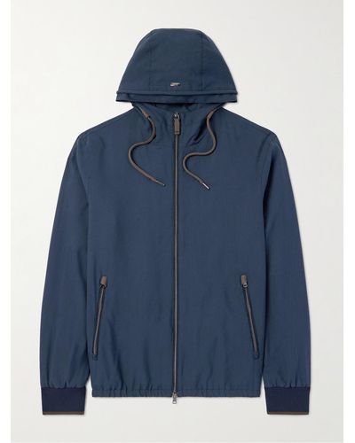 Herno Kapuzenjacke aus Seide - Blau