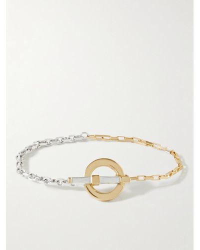 Bottega Veneta Sterling Silver And Gold Bracelet - Natural