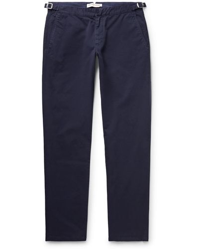 Orlebar Brown Fallon Straight-leg Cotton-blend Twill Pants - Blue