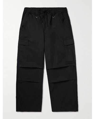 MASTERMIND WORLD Alpha Industries Wide-leg Cotton And Nylon-blend Drawstring Cargo Trousers - Black