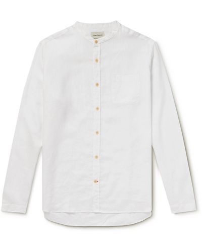 Oliver Spencer Grandad-collar Linen Shirt - White