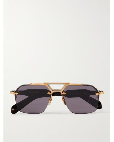 Jacques Marie Mage Silverton Aviator-style Silver- And Gold-tone And Acetate Sunglasses - Metallic