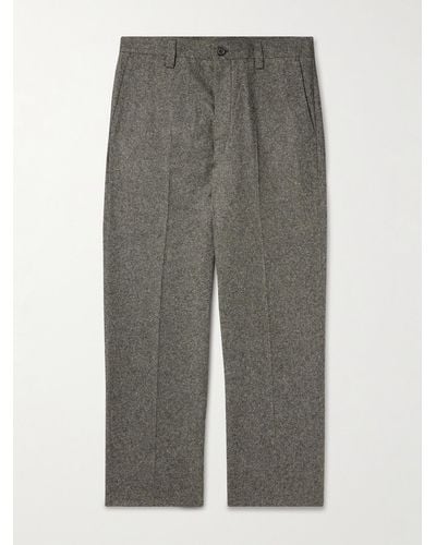 NN07 Throwing Fits Paw 1799 Straight-leg Tweed Trousers - Grey