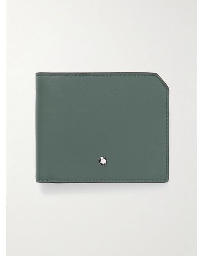 Montblanc Aufklappbares Portemonnaie aus vollnarbigem Leder - Grün