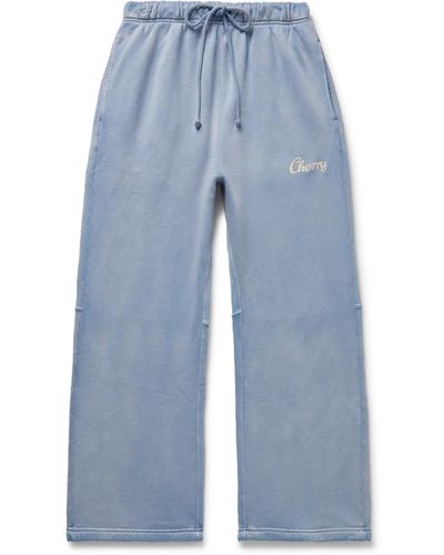 Charli Cherry Print Wide Leg Sweatpants - White