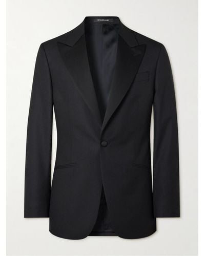 Richard James Slim-fit Wool Tuxedo Jacket - Black