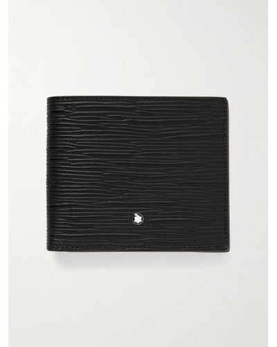 Montblanc Meisterstück 4810 aufklappbares Portemonnaie aus quergemasertem Leder - Schwarz