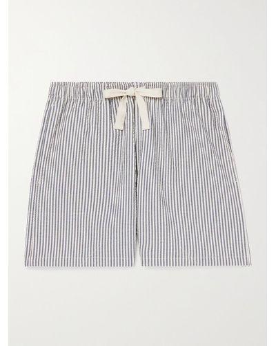 Howlin' Holidays Straight-leg Striped Cotton-blend Seersucker Drawstring Shorts - Multicolour