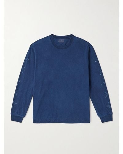 Blue Blue Japan Maglia in jersey di cotone con stampa Kobolevi - Blu
