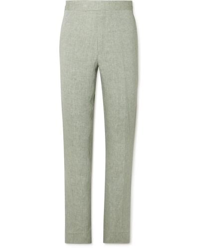 Kingsman Straight-leg Linen Suit Pants - Gray