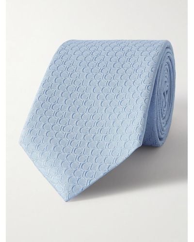 Gucci 7cm Logo-jacquard Silk Tie - Blue