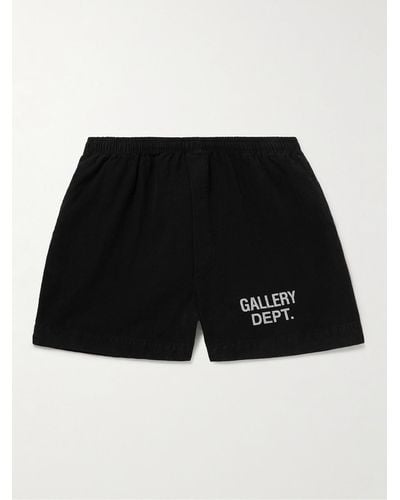 GALLERY DEPT. Zuma Straight-leg Logo-print Cotton-jersey Shorts - Black