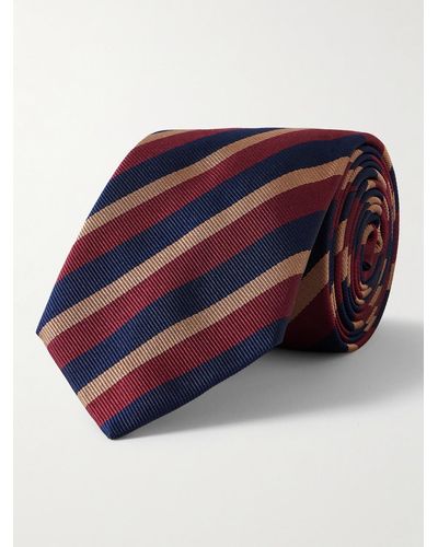 Dunhill 8cm Striped Mulberry Silk-twill Tie - Blue