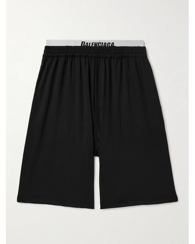 Balenciaga Wide-leg Long-length Swim Shorts - Black
