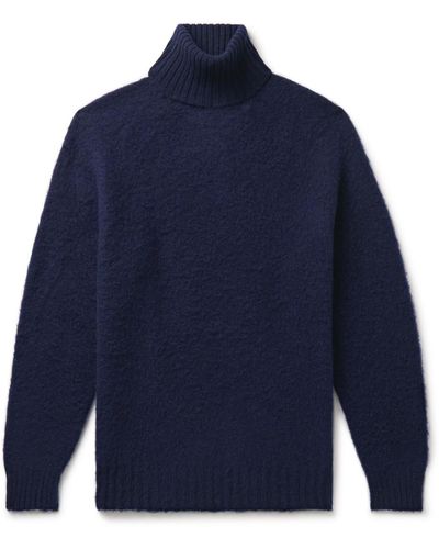 Howlin' Sylvester Slim-fit Brushed-wool Rollneck Sweater - Blue