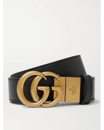 Gucci Gürtel aus vollnarbigem Leder mit Logodetails - Mettallic