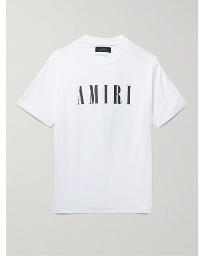 Amiri T-shirt in jersey di cotone con logo stampato - Bianco