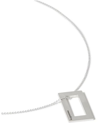 Le Gramme 3.4g Sterling Silver Pendant Necklace - White